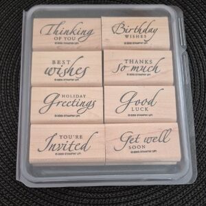 STAMPIN' UP! Retired 2005 'Sincere Salutations' Stamp Set, Set of 8 Stamps